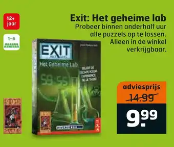 Trekpleister Exit: Het geheime lab aanbieding