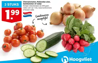 Hoogvliet Cherrytomaten, Hollandse uien, komkommer of radijs aanbieding