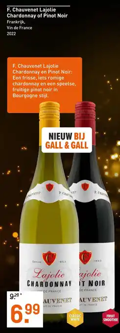 Gall & Gall F. Chauvenet Lajolie Chardonnay en Pinot Noir aanbieding