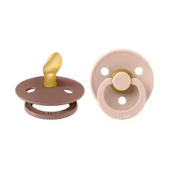 Babypark Bibs fopspeen anatomisch blush / woodchuck 0-6 mnd 2 stuks aanbieding