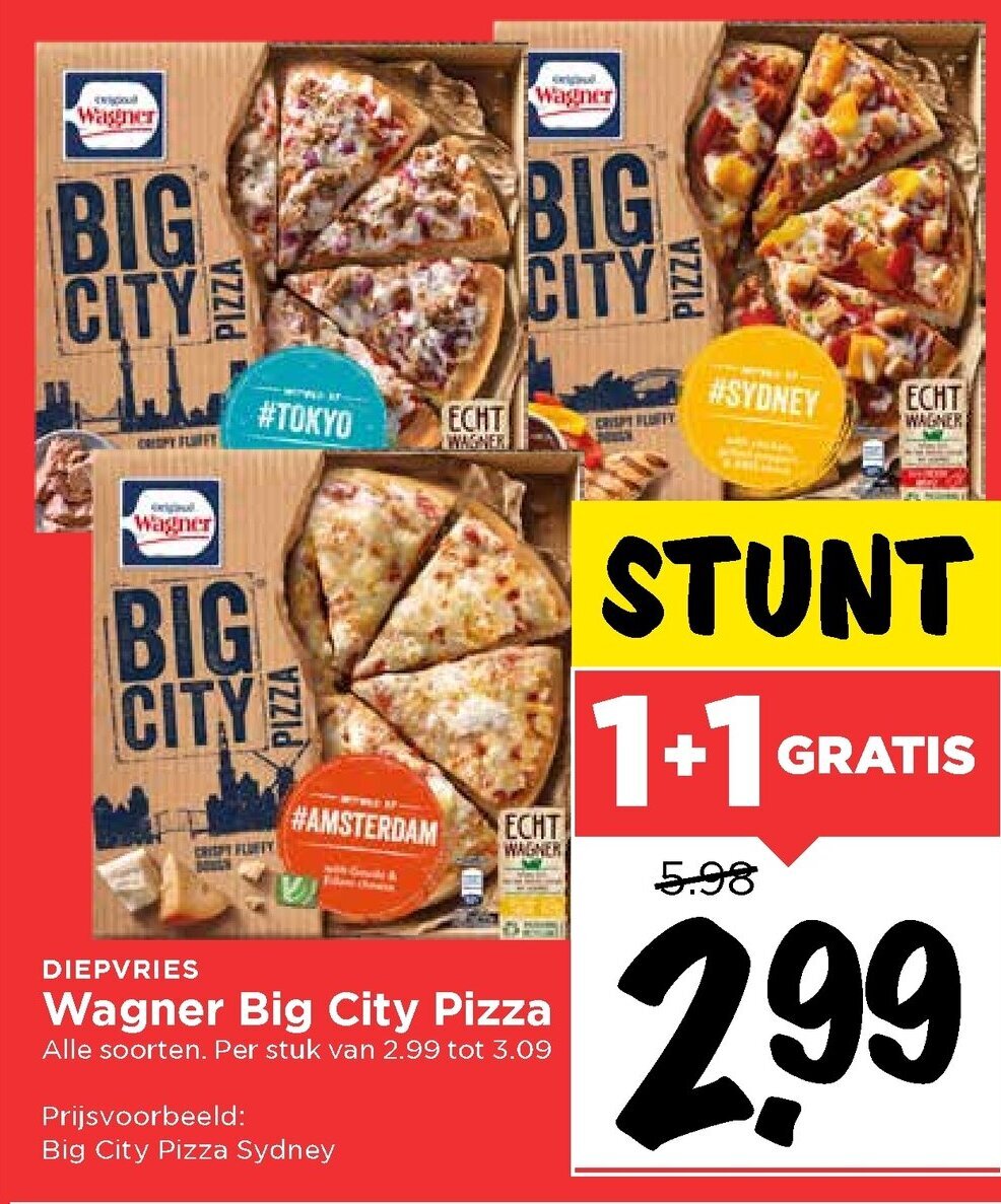 Wagner Big city pizza aanbieding bij Vomar