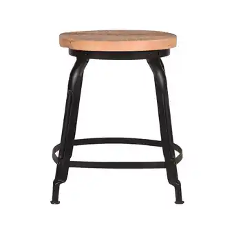 fonQ Label51 - kruk delhi - zwart metaal - rough mangohout aanbieding