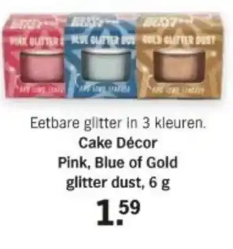Albert Heijn Cake Décor Pink, Blue of Gold glitter dust, 6 g aanbieding