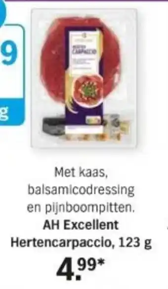 Albert Heijn AH Excellent Hertencarpaccio, 123 g aanbieding