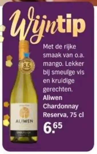 Albert Heijn Aliwen Chardonnay Reserva, 75 cl aanbieding