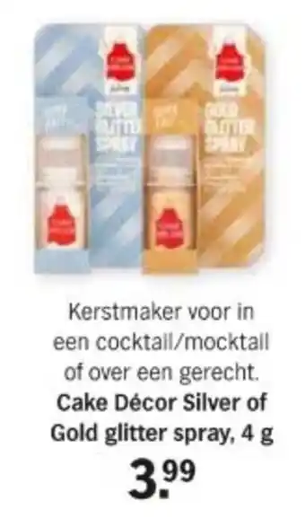 Albert Heijn Cake Décor Silver of Gold glitter spray, 4 g aanbieding