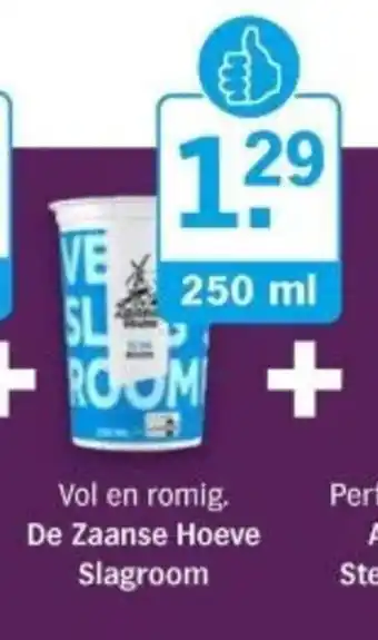 Albert Heijn De Zaanse Hoeve Slagroom 250mL aanbieding