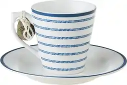 Intratuin Laura ashley kop en schotel candy stripe blauw 0,9 l aanbieding