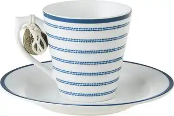 Intratuin Laura ashley kop en schotel candy stripe blauw 0,9 l aanbieding