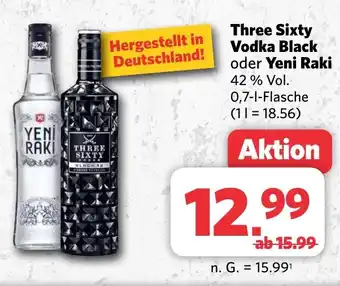 Combi Markt Three Sixty Vodka Black oder Yeni Raki aanbieding