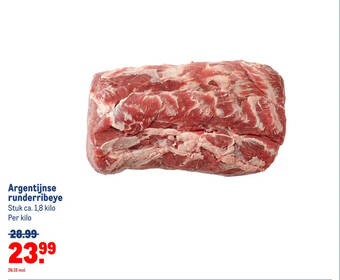 Makro Argentijnse runderribeye aanbieding