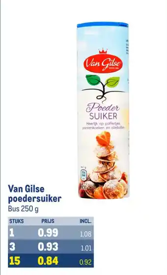 Makro Van Gilse poedersuiker 250g aanbieding