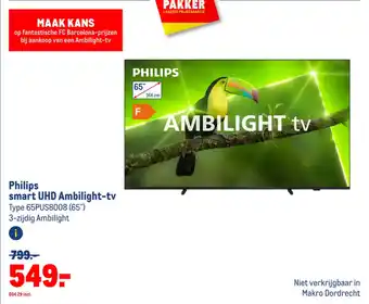 Makro Philips smart UHD Ambilight-tv aanbieding