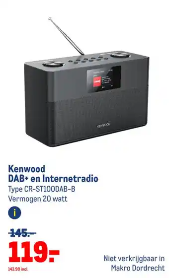 Makro Kenwood DAB+ en Internetradio aanbieding