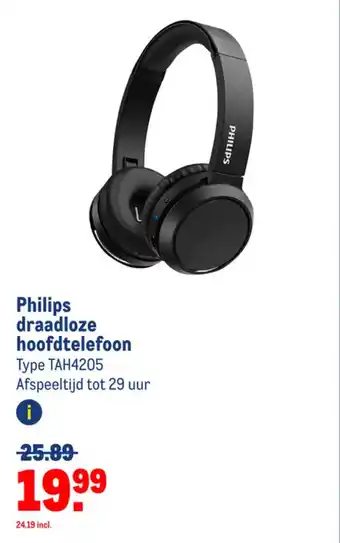 Makro Philips draadloze hoofdtelefoon aanbieding