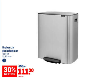 Makro Brabantia pedaalemmer aanbieding