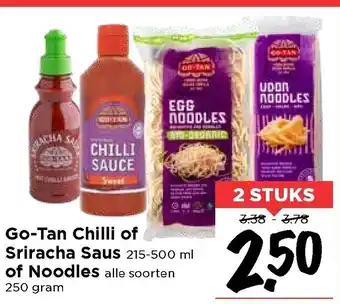 Vomar Voordeelmarkt Go-Tan Chilli of Sriracha Saus of Noodies aanbieding