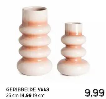 Xenos Geribbelde vaas 19cm aanbieding