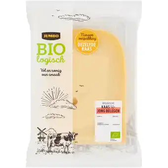 Jumbo Jumbo biologische kaas jong belegen 50+ plakken ca. 200g aanbieding