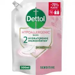 Jumbo Dettol sensitive wasgel navulling 500ml aanbieding