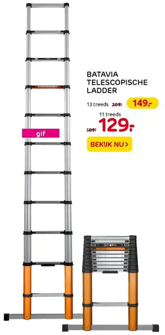 Praxis Batavia Telescopische ladder 11 treden aanbieding