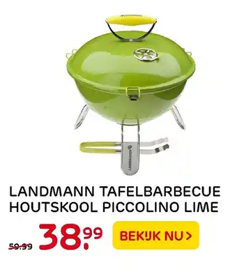 Praxis Landmann Tafelbarbecue houtskool Piccolino lime aanbieding