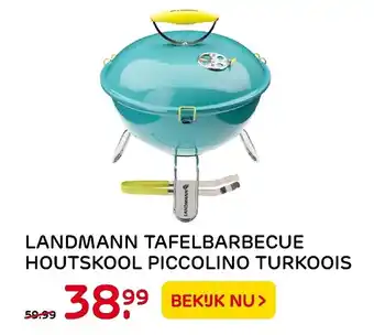 Praxis Landmann Tafelbarbecue houtskool Piccolino turkoois aanbieding