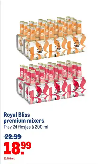 Makro Royal Bliss premium mixers Tray 24 flesjes à 200 ml aanbieding