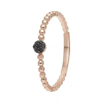 Douglas Lucardi 14k rosegouden ring 7 zwarte diamanten 0,025ct bol aanbieding