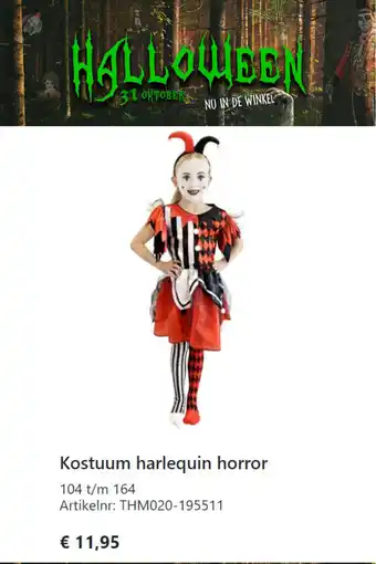 Van Cranenbroek Kostuum Harlequin Horror THM020-195511 aanbieding