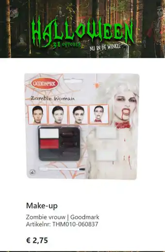 Van Cranenbroek Make-Up Zombie Vrouw THM010-060837 aanbieding