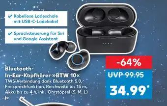 Kaufland DE Bluetooth In-Ear-Kopfhorer BTW 10 aanbieding