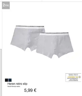 Kik Heren retro slip 2pak aanbieding