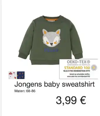 Kik Jongens baby sweatshirt 68-86 aanbieding