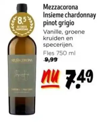 Jumbo Mezzacorona Insieme chardonnay pinot grigio Fles 750 ml aanbieding