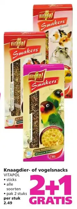 Ranzijn Vitapol Knaagdier- of vogelsnacks 2+1 aanbieding