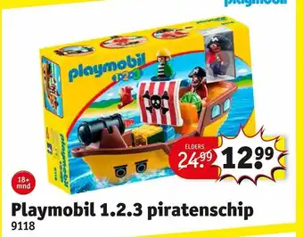 Kruidvat Playmobil 9118 1.2.3 Piratenschip aanbieding