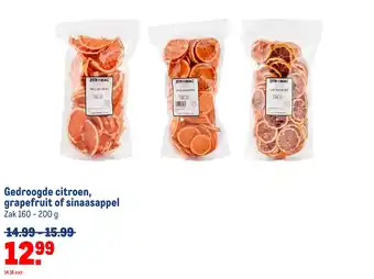 Makro Gedroogde citroen, grapefruit of sinaasappel aanbieding