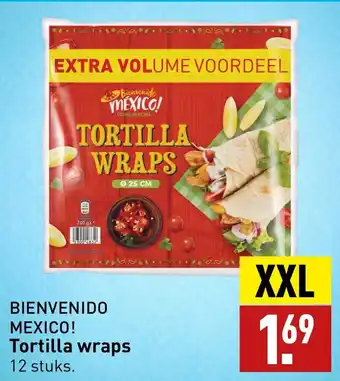 ALDI BIENVENIDO MEXICO! Tortilla wraps 12 stuks. aanbieding