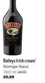 Jumbo Baileys irish cream* romige likeur. 700 ml 24,19 20,69 aanbieding