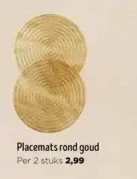 Jumbo Placemats rond goud per 2 stuks 2,99 aanbieding