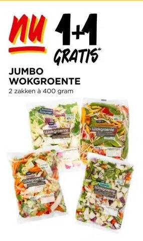 Jumbo Wokgroente 2 zakken à 400 gram aanbieding