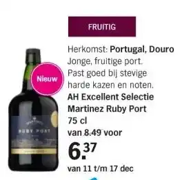 Albert Heijn AH Excellent Selectie Martinez Ruby Port 75 cl aanbieding