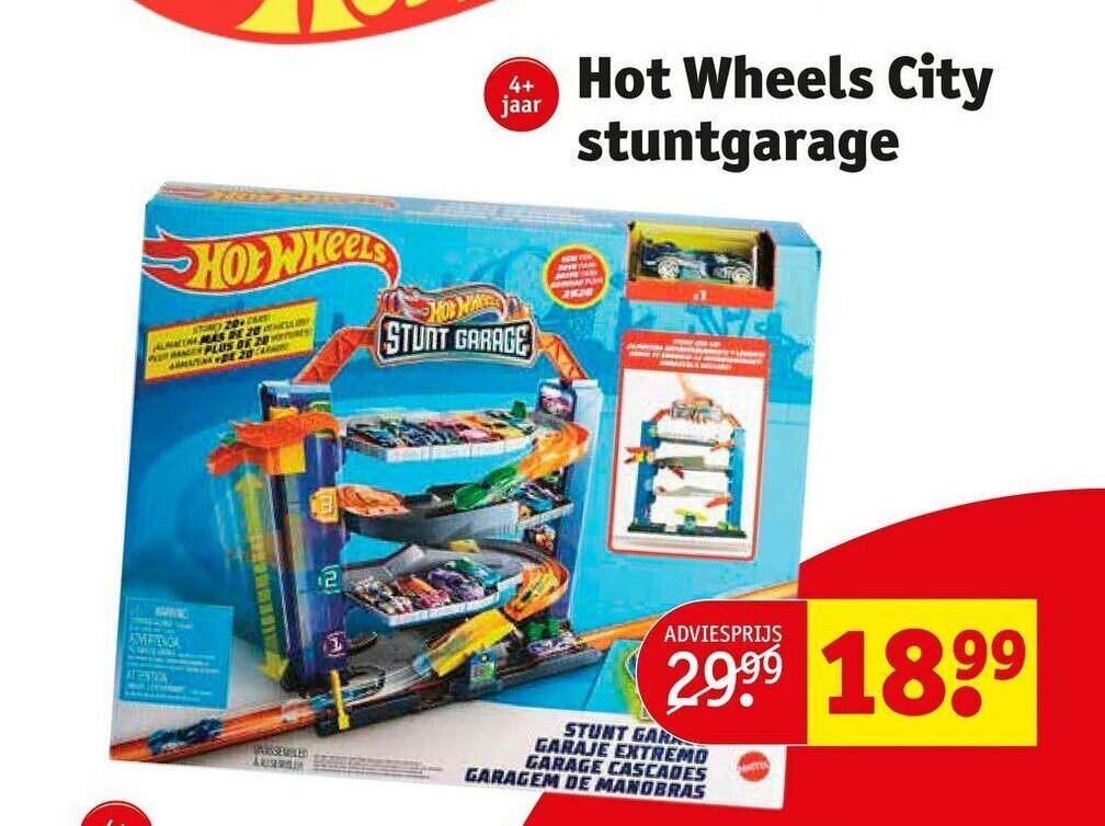 Hot Wheels City Stadsgarage voor Onderhoud en Reparatie, met 1 Hot Wheels auto, kan aan andere sets en banen worden gekoppeld, cadeau voor kinderen van 4-8 jaar, HDR25