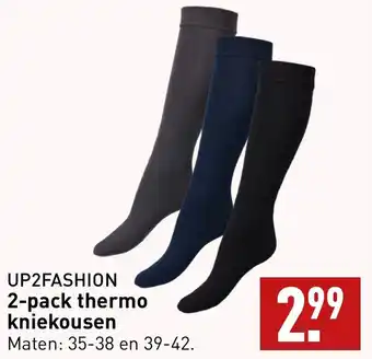 ALDI UP2FASHION 2-pack thermo kniekousen aanbieding