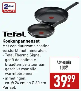 ALDI Tefal Koekenpannenset aanbieding