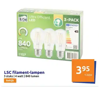 Action LSC filament-lampen aanbieding