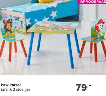 Baby & Tiener Paw Patrol tafel & 2 stoeltjes aanbieding