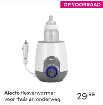 Baby & Tiener Alecto flesverwarmer voor thuis en onderweg aanbieding