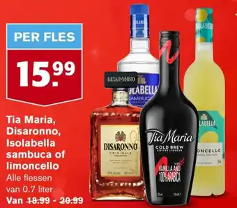 Hoogvliet Tia Maria, Disaronno, Isolabella sambuca of limoncello aanbieding